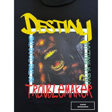 E7th.厚磅問題製造者短T-黑(E7S81842503)