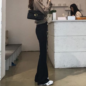 山海一諾 韓版高腰修身復古喇叭拖地長褲顯瘦西裝褲2024春秋新款