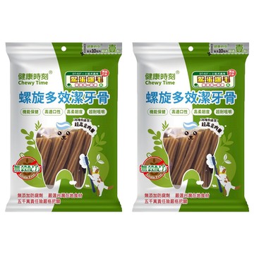 Chewy Time 健康時刻 小型犬螺旋無穀潔牙骨 長  鱉蛋爆毛  255g  2包