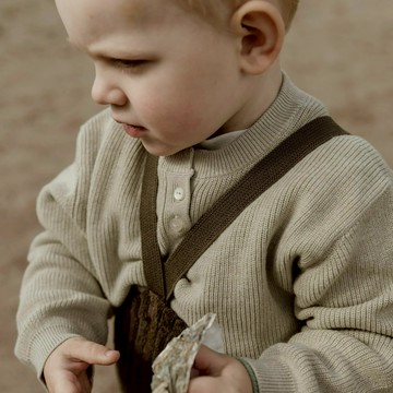 Silly Silas - 復古泰迪吊帶褲 - Seaweed - 6~12M