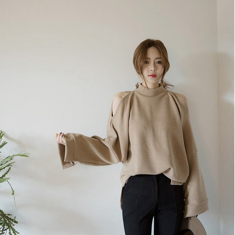 オフショルダーニット レディース タートル ニットトップス オフショル プルオーバー 長袖 レディース Good Clothes 通販 Lineポイント最大0 5 Get Lineショッピング