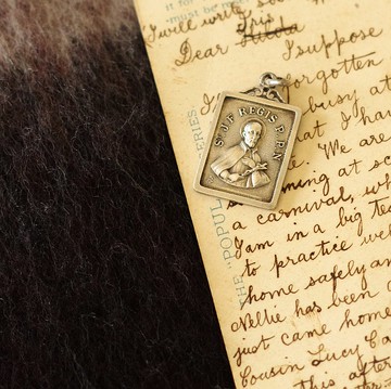 古董法國傳教士 神父 信仰耶穌 墜子Jean-François Régis CH73