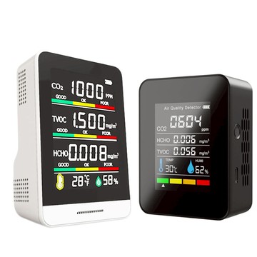 台灣現貨  九合一 空氣品質檢測儀 溫度計 濕度計 甲醛檢測 濃度檢測儀 一氧化碳二氧化碳 揮發性有機物 空氣檢測