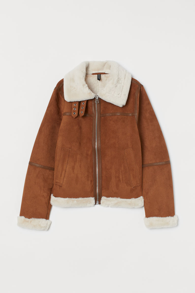 HM フェイクファーラインドジャケット ベージュ 通販 LINEポイント最大1.0%GET LINEショッピング