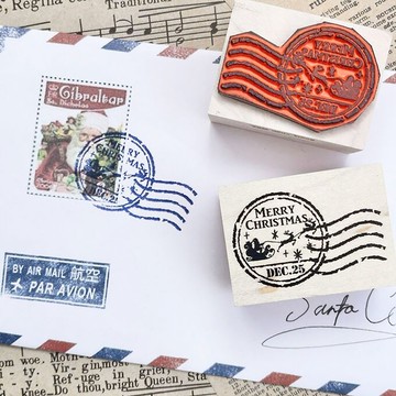 郵戳印章 聖誕節 聖誕老公公 信件 印章 禮物