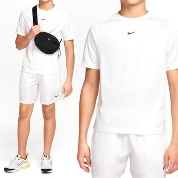Nike B Nk Df Multi Ss  Top Lbr Hthr 大童 白色 吸濕排汗 短袖 HJ3771-100