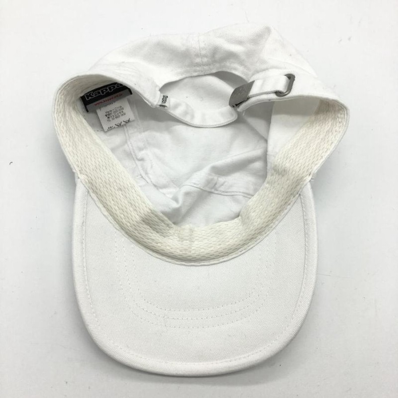 美品】Kappa カッパ ワークキャップ 白×黒 刺しゅう F ゴルフ