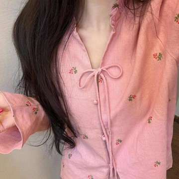 【限時下殺】睡衣女春秋季开衫长袖高颜值学生宿舍休闲ins风家居服两件套外出w716