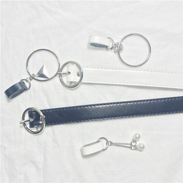 個性復古簡約百搭女士皮帶針扣韓國學生bf風連衣裙細褲腰帶裝飾潮