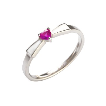 KOR蔻兒鑽石 品味 白鋼 女戒 白琺瑯