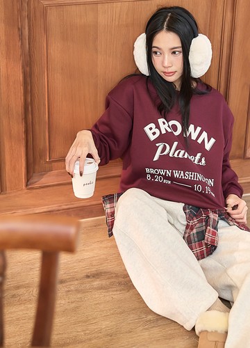 男孩風內刷毛大學T