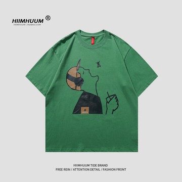 Hiimhuum夏季新款美式復古街頭印花短袖T恤男CityBoy潮牌潮流半袖
