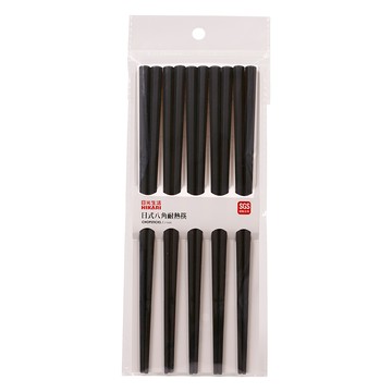 日光生活日式八角耐熱筷(5雙入)-純黑