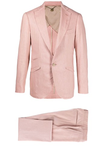 Maurizio Miri - Vincent single-breasted suit - men - Linen/Flax/Elastane/Wool/Cupro - 50 - Pink