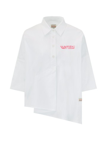 Asymmetric Mid-Sleeve Shirt