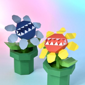 3D紙模型-DIY動手做-免裁剪-擺飾系列-咬咬向日葵-辦公療癒物盆栽