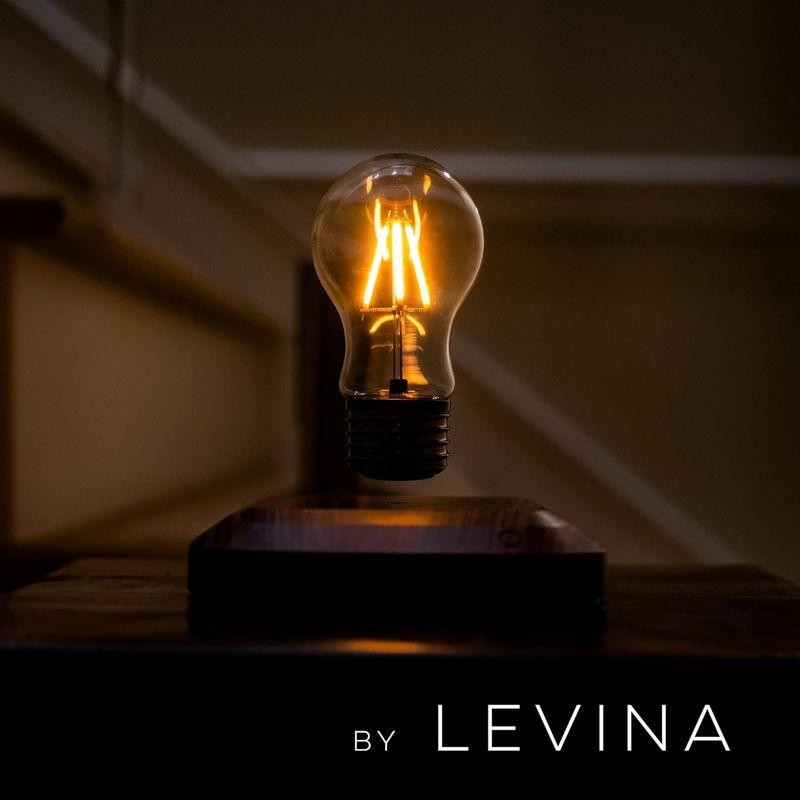 LEVINAフローティング電球 - 磁気浮上式ワイヤレスLEDランプナイト