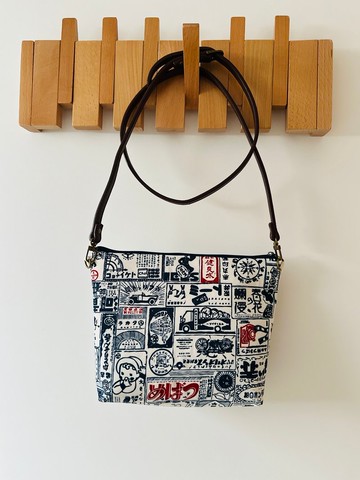 手工縫製 日系懷舊和風海報 托特側肩包斜背包