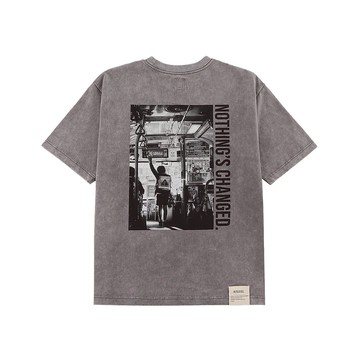 A[S]USL SNOW WASH PHOTO PRINT TEE / ASUSL 日系 復古 寬鬆 水洗T恤 字母T恤