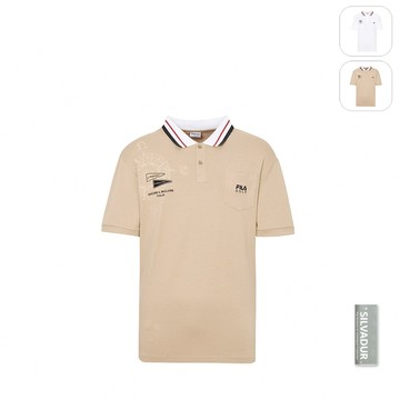 【FILA】男性 Golf 高爾夫 短袖POLO衫-褐色 1POZ-2113-KK