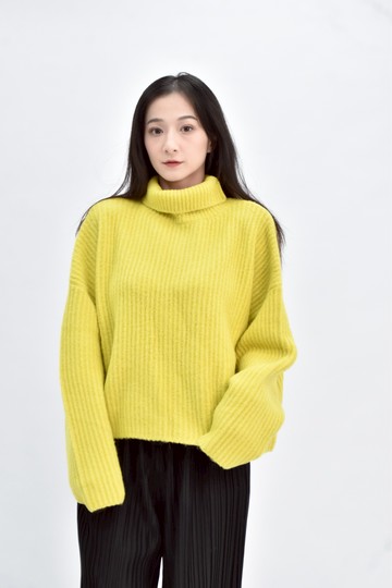 (2XL) mila owen 羊毛針織高領黃色毛衣