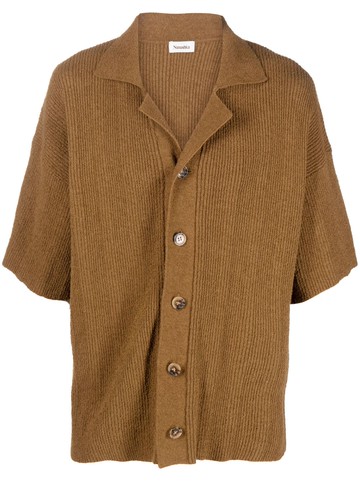 Nanushka - knitted short-sleeve shirt - men - Organic Cotton/Nylon - XL - Brown