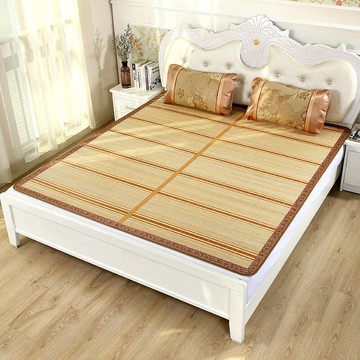 竹席涼席可折疊雙面席子三件套竹涼席單人雙人學生宿舍1.5m1.8m米