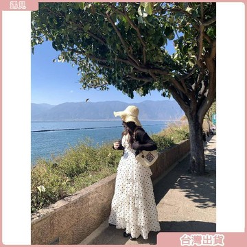 限時特價💕大碼胖mm新款法式波點蛋糕裙度假收腰顯瘦氣質吊帶連衣裙
