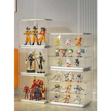 man盲盒收納展示架透明亞克力防塵泡泡瑪特公仔包包手辦展示盒