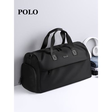 (免運)Polo旅行包男款大容量單肩斜挎包出差行李包男時尚戶外運動健身包