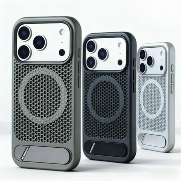 散熱網孔 飛翼支架 磁吸手機殼 適用於 蘋果 iPhone 18 17 16 15 14 13 Pro Max 保護殼