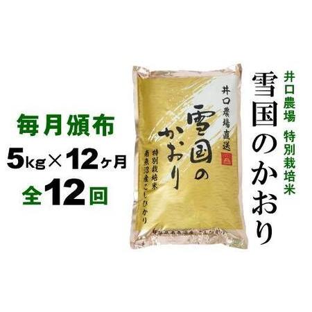 ふるさと納税 南魚沼産コシヒカリ「雪国のかおり」５kg毎月頒布（１年間  全１２回） 新潟県南魚沼市