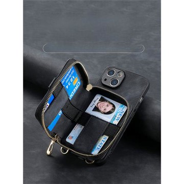 拉鏈零錢包適用蘋果15手機殼16plus卡包一體iphone14promax斜挎可背13掛繩12卡套11便攜XR收納xs大容量保護殼