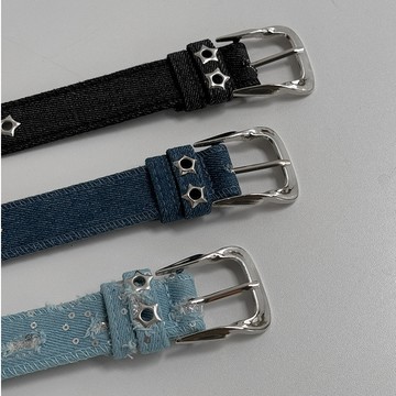 【Aa.chic熱賣商品】酷辣星星釦牛仔皮帶(三色).配件/皮帶/星星釦/牛仔/時髦/實拍【C0fws02】