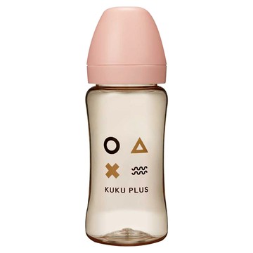 KU.KU Duckbill 酷咕鴨 KUKU PLUS 純真之瞳寬口 PPSU 奶瓶  粉色  1個  300ml