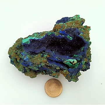 【藥魂】藍銅礦 原礦 開智慧 晶簇 對應喉輪溝通 孔雀石 助開發心輪 舒緩心靈緊張 軟化剛硬的性格【202504213】