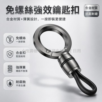 台灣出貨✨ 金屬汽車鑰匙扣 簡約圓形掛件 鑰匙鏈腰掛扣環 防丟鎖匙扣 贈繩設計