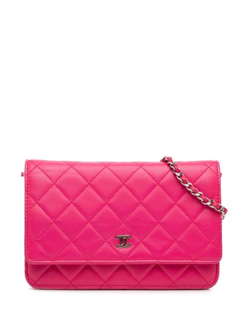 CHANEL Pre-Owned - 2014 CC Quilted Lambskin Wallet On Chain crossbody bag - women - Lambskin - One Size - Pink