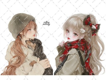 original sticker no.7583 人物貼紙 原創貼紙 人物貼紙 女孩貼紙 原創人物貼紙