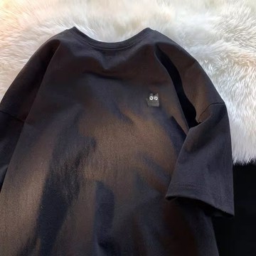【台灣出貨】100%純棉 上衣 韓系衣服 情侶 夏天必備 黑色上衣 日系上衣 男生短袖上衣 胖子上衣 流行服飾 大碼 M