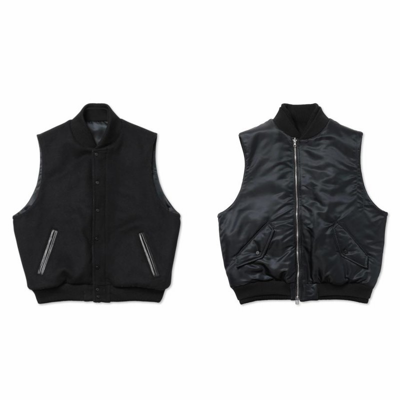 ROTOL ロトル AWARD FLIGHT VEST (BLACK) スタジャン MA1 リバーシブル