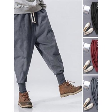 Solid color loose pencil harem pants純色寬松休閑小腳哈倫褲男