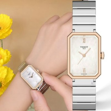 TISSOT 天梭 官方授權 SRV系列 幾何造型 方型腕錶 女錶 手錶-T1601102111300/30x21.8mm