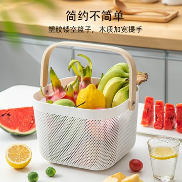 廚房浴室收納籃衛生間洗浴用品籃子鐵藝手提置物籃水果蔬菜儲物筐