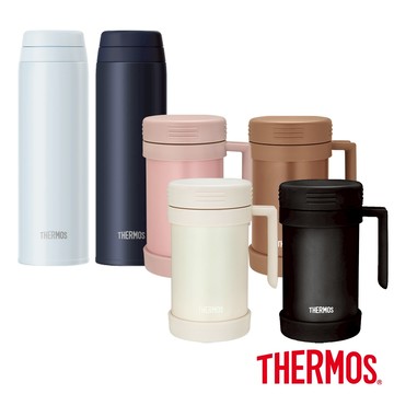 【THERMOS膳魔師】旋蓋真空保溫杯500ml+真空保溫杯490ml(JOR-500+JMF-501)(組合)