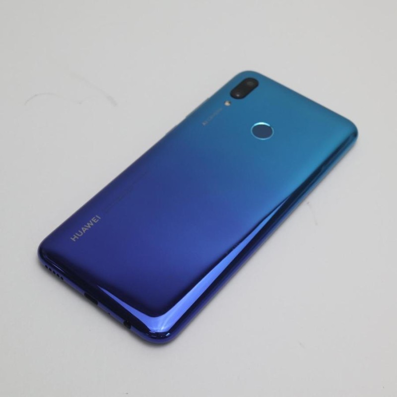 超美品 HUAWEI nova lite3 オーロラブルー スマホ 本体 白ロム 中古