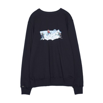 5th STREET｜山形｜男裝｜滑雪圖案長袖T恤｜黑色