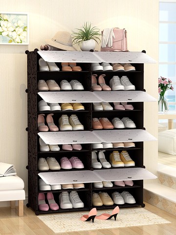 鞋柜家用門口防塵收納塑料多層有門經濟型新款爆款簡易鞋架子