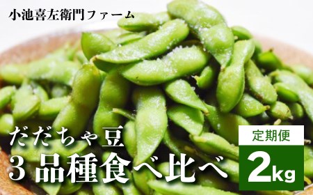 だだちゃ豆(3品種食べ比べ)　1.5kg×3回　小池喜左衛門ファーム　枝豆　定期便