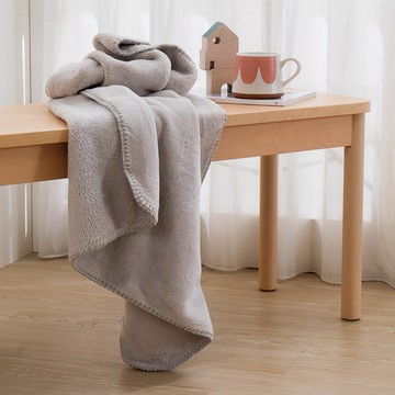 送禮首選-法蘭絨毛毯/霧灰(80x100cm)